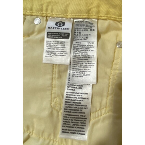 NWT Levi's 501 Womens Shorts 32 High Rise Cut Off Raw Yellow Denim $59 - Picture 7 of 9